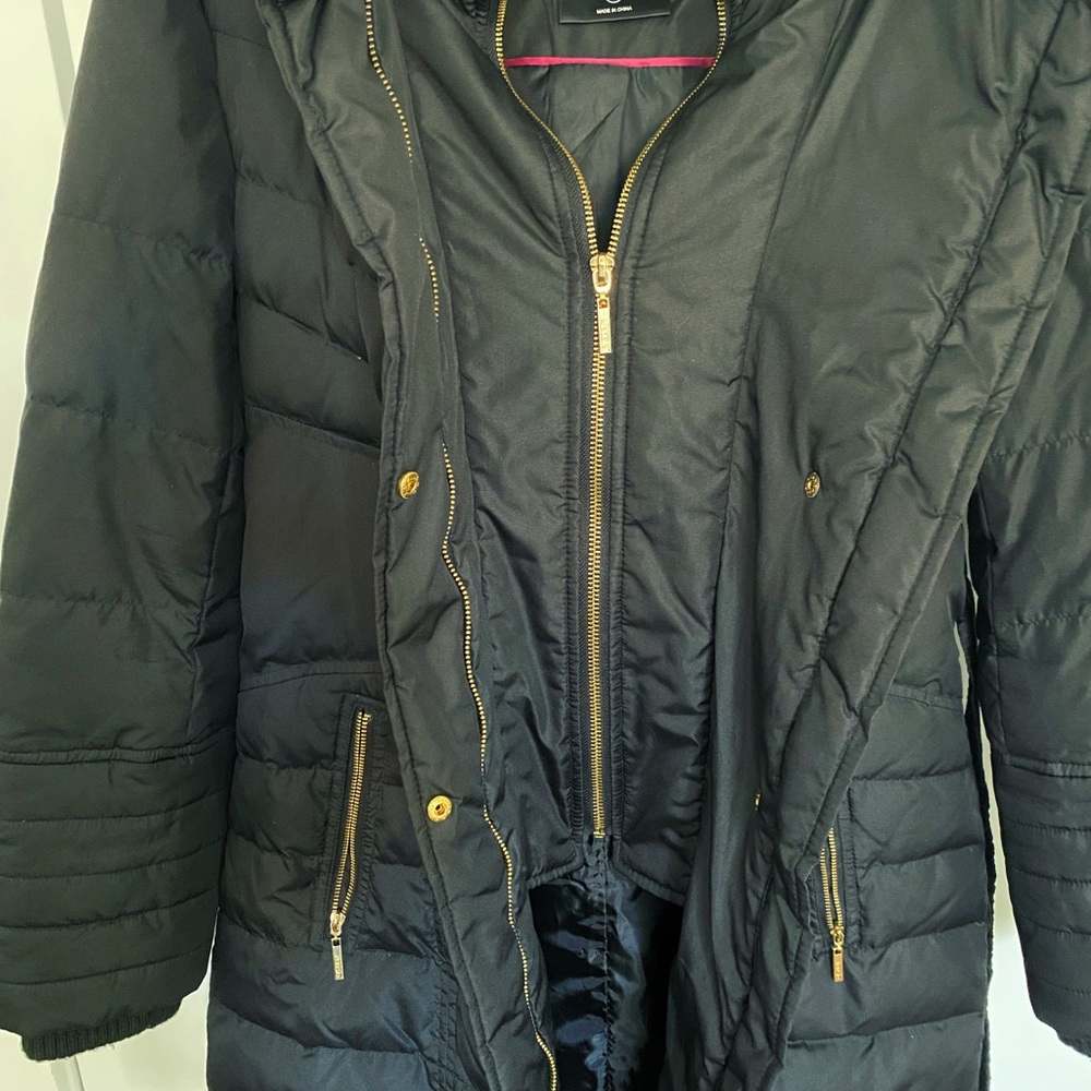 Hooded Down Coat, Women’s, Knee length, M, Kensie - Picture 3 of 8